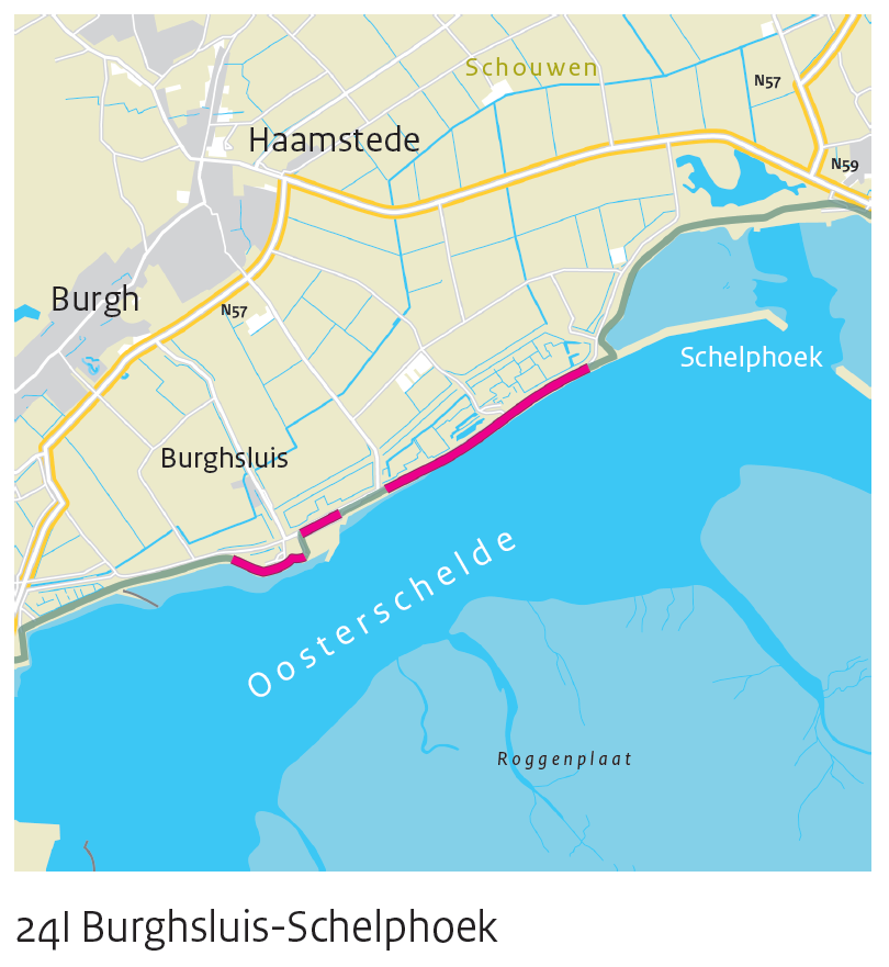 Figuur 3.2 Kaarten van de projecten Burghsluis-Schelphoek en Boerderij de Ruyter langs de Oosterschelde.