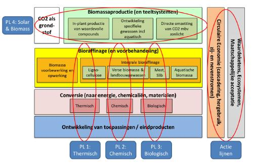 Nationale inbedding: TKI BBE en TKI Gas Topsectorenbeleid: TKI s Binnen het Nederlandse topsectorenbeleid krijgt inzet van biomassa vooral aandacht in de topsectoren Agri & Food, Chemie en Energie.