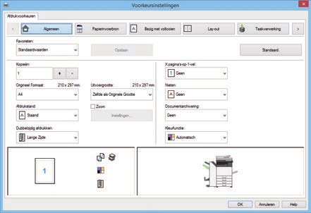 3 () (2) (3) Selecteer de afdrukinstellingen. () Klik op de tab [Algemeen]. (2) Kies het origineelformaat.