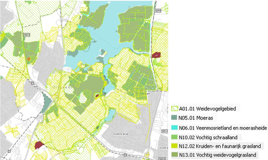 32 Natuur: passende beoordeling In het ontwerp Natuurbeheerplan 2013 is aangegeven voor welke beheertypen de EHS is aangewezen.