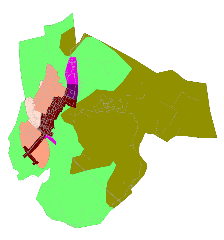 64 Bodem en water guur 7.1 geeft een overzicht van de zones binnen de gemeente Uitgeest.