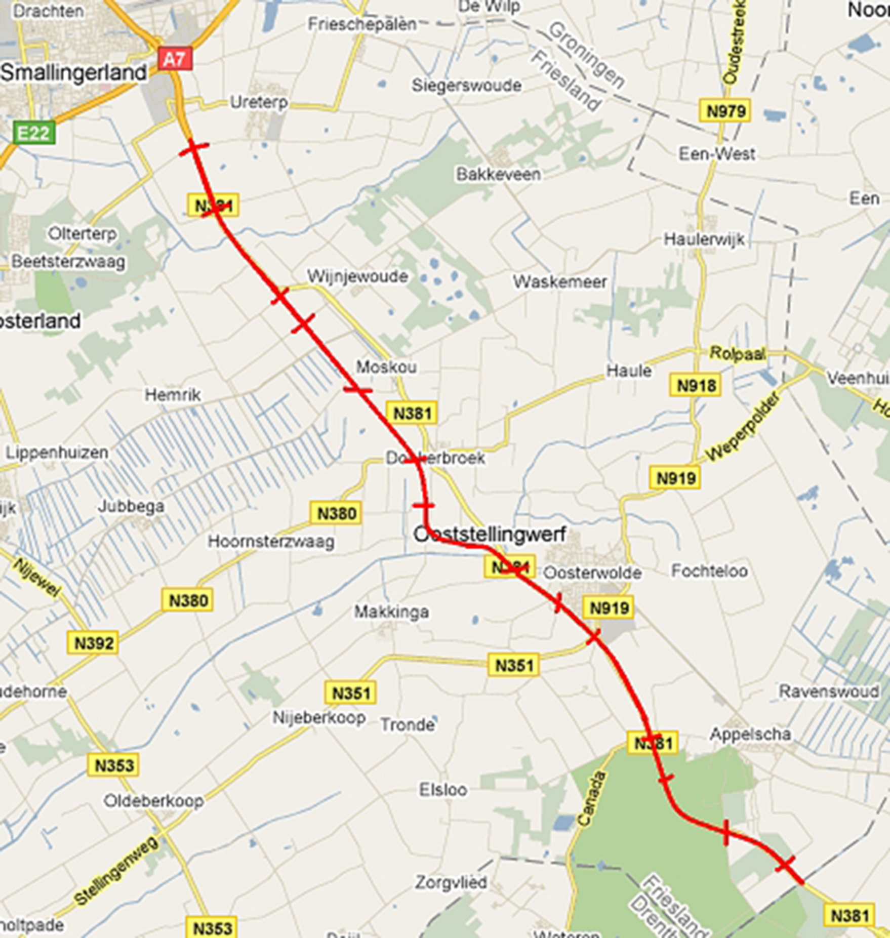 Planologisch perspectief II Ombouw N381 De N381 heeft een zeer belangrijke functie in Zuidoost Fryslân.