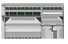 bottboxen-planken met 8 bottboxen n 1 ondervak met geïntegreerde