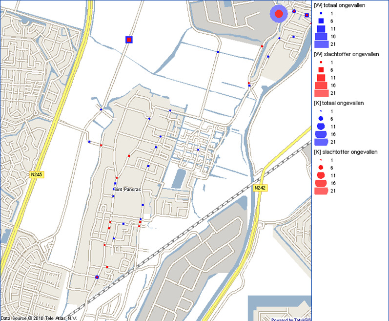 waar veel verkeer langs komt.