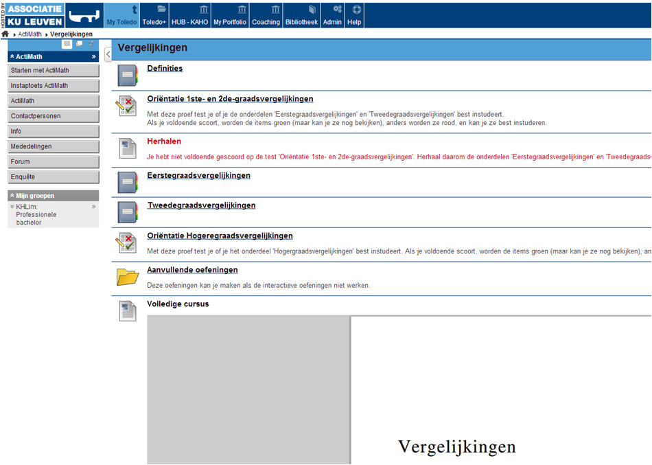 7) ActiMath Je krijgt feedback