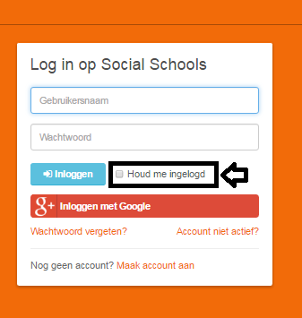 Klik op de blauwe login button. Social Schools wordt geopend.