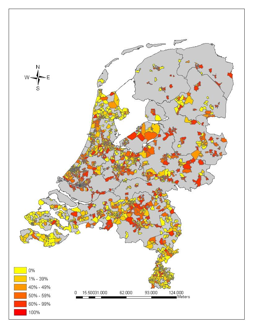 Geografische marktafbakening wholesale en retail (nationale diensten) Figuur 24: