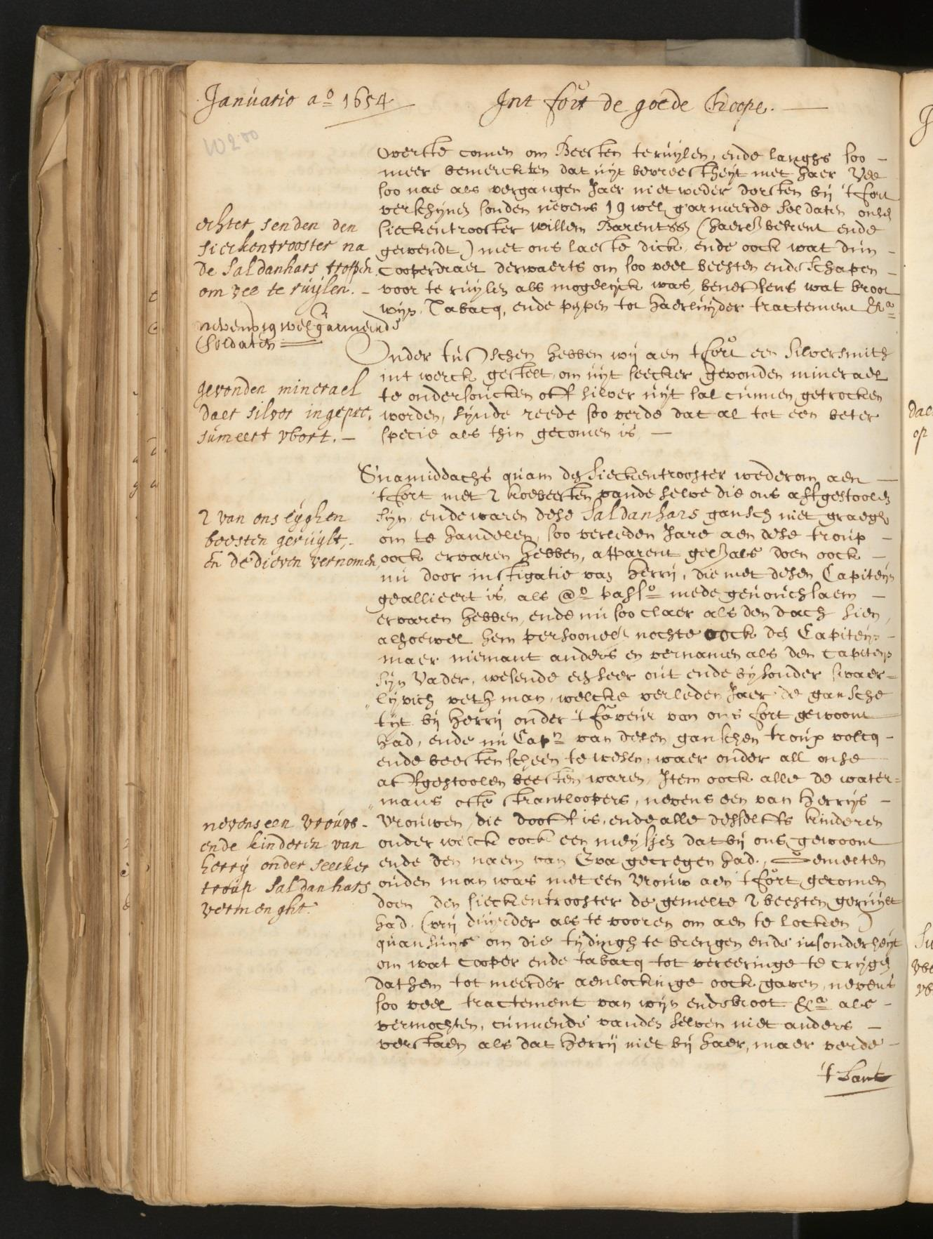 1.04.02 inv. nr. 3989 Jan van Riebeeck schrijft in de dagregisters (een soort dagboek waarin de dagelijkse gebeurtenissen worden beschreven) vaak over Krotoa.