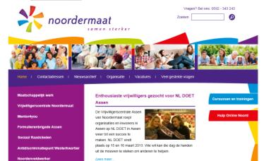 Vernieuwing website De website is geüpgrade naar een nieuwe versie en meteen voorzien van een nieuw jasje. De lay-out is vereenvoudigd, waardoor het voor bezoekers van www.noordermaat.