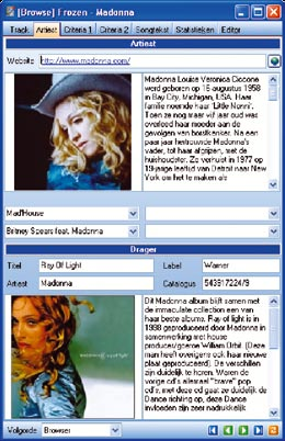 » Databank Editor Deze functie wordt gebruikt voor het invullen en bijwerken van trackinformatie waaronder titel, artiest, uurgetal en