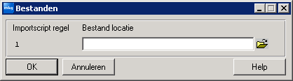 Import en Export Bestand Selecteer het importbestand voor de import. Tip: Het is mogelijk om meerdere bestanden te importeren met het * -teken. Geef bijvoorbeeld c:\tmp\*stuklijsten* in.