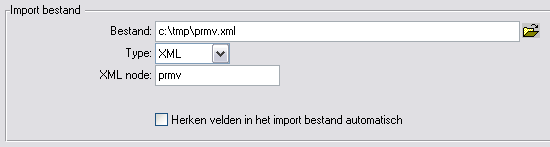 Wanneer niets ingevuld wordt zal bij het uitvoeren van het import script onderstaand scherm verschijnen. Het is dan mogelijk handmatig een bestand te selecteren. Afbeelding 1.5.