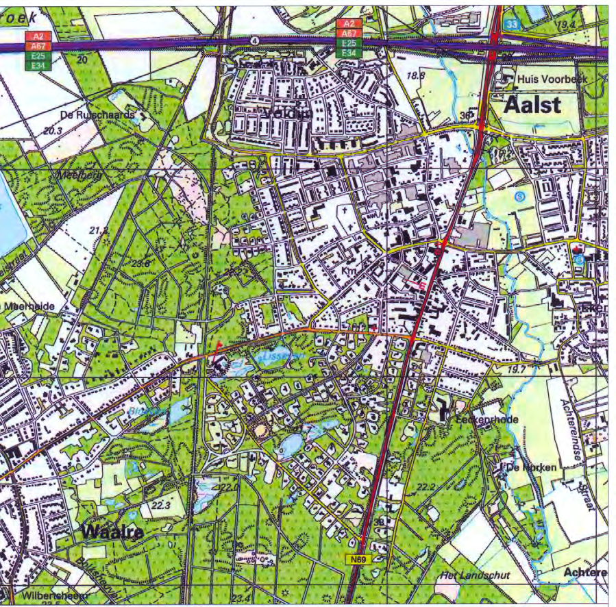 Zie kaart 2, Varianten Aalst. In Valkenswaard stellen wij voor om bij de aansluiting Geenhovensedreef / Meerendreef een rotonde met fietstunnel(s) aan te leggen.
