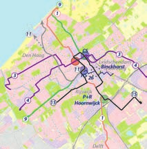 Agglovariant T15a (lijn 15: 8x per uur Nootdorp-Moerwijk) Faseringsoptie via T15 Tramlijn 15 via Binckhorst + CS en centrum bediend + inbedding in agglomeratie + tramlijn 10 wordt daglijn --