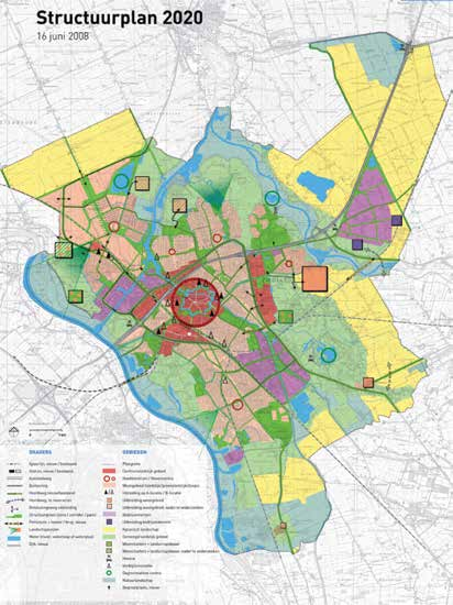 Ruimtelijke oriëntatie op gemeentelijk niveau De toekomstige ontwikkeling van de gemeente Zwolle zoals weergegeven in de plankaart is in de eerste plaats gekoppeld aan twee structuurbepalende