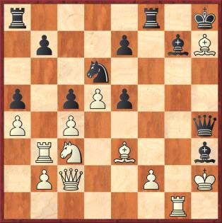 Rien - Abdugafar Abduzhamilov 1.d4 Pf6 2.c4 g6 3.Pc3 c5 4.d5 d6 5.e4 Lg7 6.Pf3 0 0 7.Le2 a6 8.a4 Pbd7 9.h3 Pe5?! 10.Pxe5 dxe5 11.Le3 Db6? 12.Dc2 [12.a5! Dxb2 13.Pa4 Db4+ 14.Ld2] a5 13.