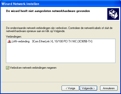 3.4.1. Onder Windows XP: De Wizard Netwerk instellen gebruiken in een Infrastructure netwerk Herhaal de volgende procedure voor elke computer: 1.