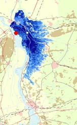 Ringdeel 5: Doorbraaklocatie Windesheim tp-1d tp tp+1d Waterdiepte (m) Geen water 0-0.2 m 0.2-0.5 m 0.5-1 m 1-1.5 m 1.