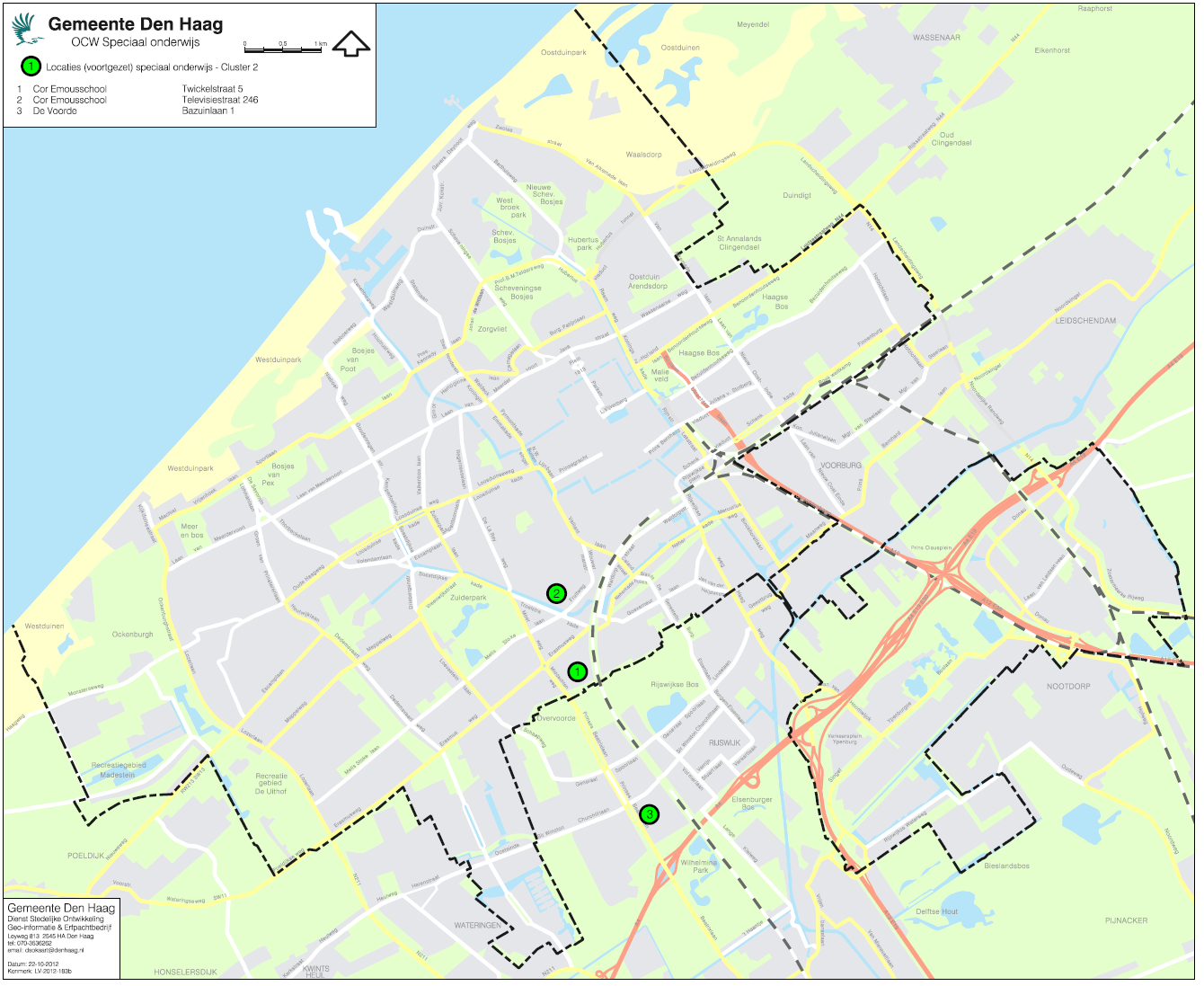 Kaart: Locaties Cluster 2 scholen regio Den Haag 25/53