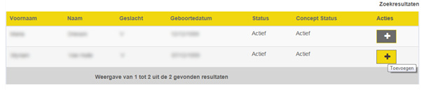 Selecteer de eerste gebruiker die u zoekt door rechts op + (Toevoegen Toevoegen) te