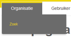 wenst u zich aan te melden als Hoofd lokale beheerder voor een andere organisatie waar u ook, dan kan u rechts vanboven klikken op wissel van gebruiker.