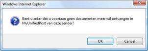 ontvangen in MyUnifiedPost, klik dan op OK.