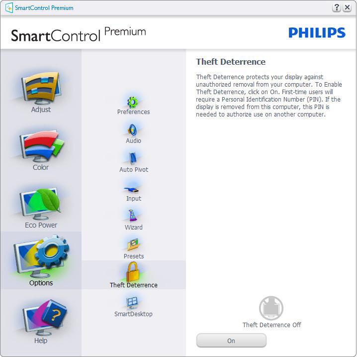 Options (Opties)>Input (Invoer) - Is alleen actief als er Input (Invoer) wordt geselecteerd in het vervolgkeuzemenu Options (Opties).