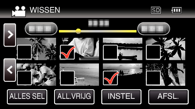 Bewerken 5 Tik op INSTEL 0 Als er geen bestand is geselecteerd, kan de INSTEL -toets niet worden ingedrukt 6 Tik op UITVOEREN om het wissen te bevestigen Bestanden beveiligen Vermijd dat belangrijke