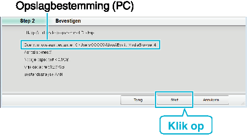 bijgeleverde USB-kabel 0 Voordat u de kabel aansluit, sluit de LCD-monitor om deze unit uit te schakelen 7 Start de backup 3 Open de LCD-monitor 0 De backup wordt gestart 8 Druk nadat de backup is