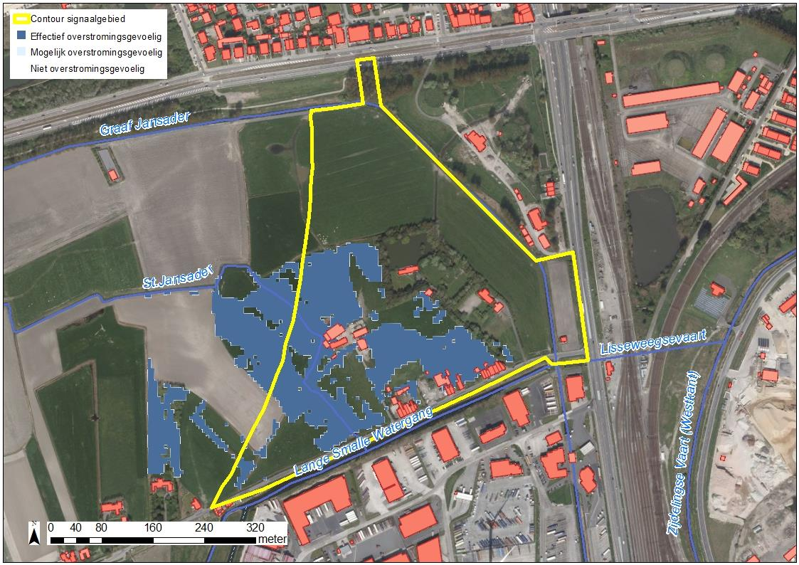 hebben gehad met wateroverlast. Op vandaag (d.d. september 2015) is het overgroot deel van de overstroombare percelen onbebouwd en in agrarisch gebruik.