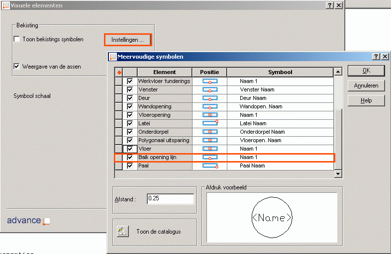 toegevoegd in de symbolen catalogus. De symbolen zijn nu geordend per land.