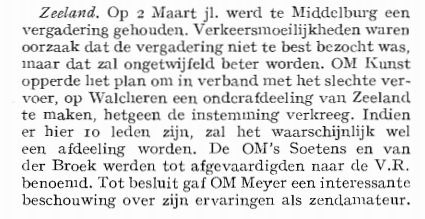 Afdeling Walcheren van de VERON bestaat 65 jaar Kijkend in de oude Electrons, viel het me op dat de oprichting van onze afdeling Walcheren zelfs uitgebreid werd behandeld in de Electron.