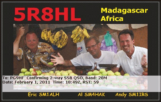 DXpediton Vanuit Madagascar Febr. 2011, de opperators waren Eric SM1ALH, Al SM4HAK en Andy SM1TRS.