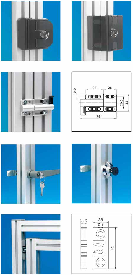 SLOTEN : slot 80 mm : slot 107 mm schuifslot : deurklink