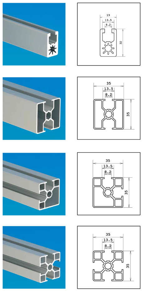 ALUMINIUMPROFIELEN lx = 30740,3 mm 4 ly = 15109,4 mm 4 wx = 1667,6 mm 3 wy = 1590,1 mm 3 gewicht: 0,952 kg/m pak: 24 m lx = 36636,5 mm 4 ly = 36351,5 mm 4 wx = 2036,4 mm 3 wy = 2076,9 mm 3 gewicht: