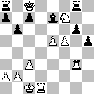 natuurlijk liever niet. Wat dan? Aha! 13.Lb5+ Pbd7 13...c6 14.De6+ is uit den boze. 14.Lxf6 Lxf6 Hier dacht ik geruime tijd na. Aanvankelijk was ik namelijk 15.Txh7 van plan.