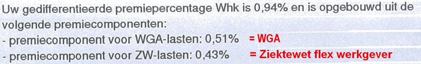 De fiscus meldt op die plaats tweepremies, die we voor u als volgt hebben vertaald naar de overeenkomstige premies in Loon: - premiecomponent voor WGA-lasten: *%. In Loon 2017: WGA.