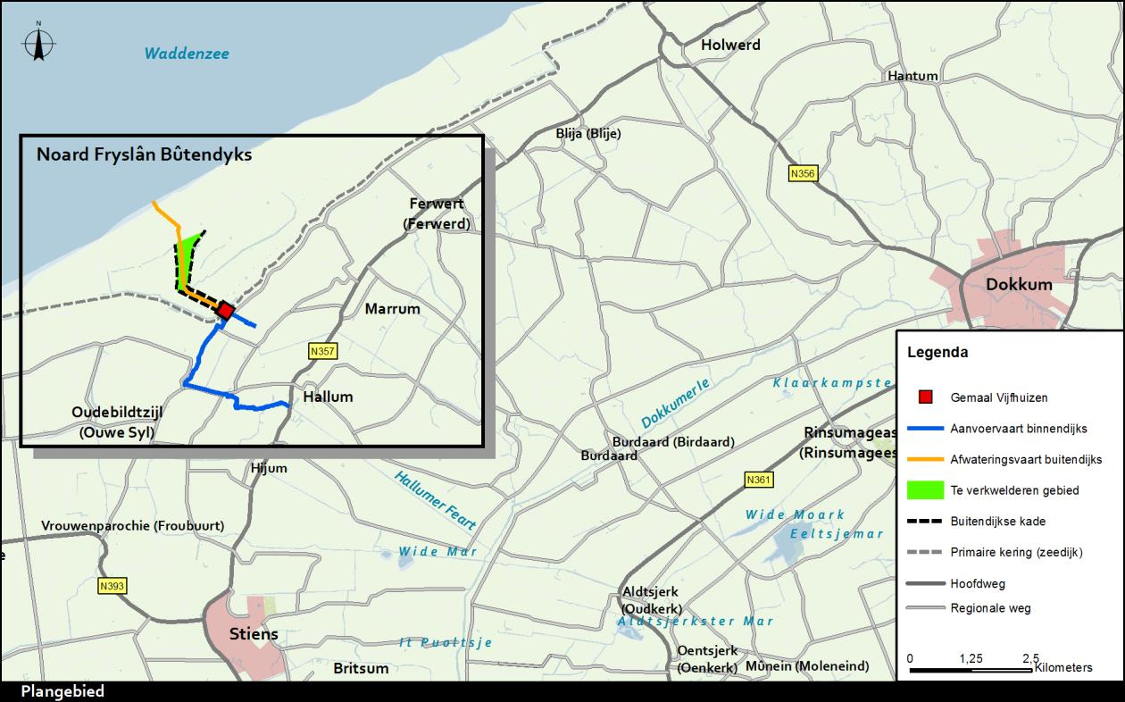 2. Ligging en begrenzing plangebied Het plangebied bevindt zich in de Noord-Friese gemeente Ferwerderadiel ten noordwesten van het dorp Hallum.