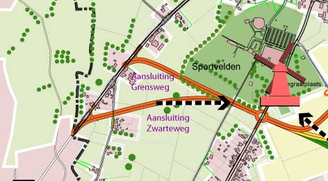 Beperkte doorsnijding landschap Poelderstraat - Routing + Logische