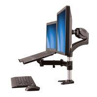 Monitor arm met laptop standaard- One-Touch verstelbare hoogte StarTech ID: ARMUNONB Met deze monitor arm kunt u een comfortabele en voordelige werkruimte met twee schermen creëren,