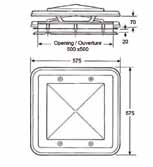 dakventilatieklep  Afmeting (mm) Buitenmaat (mm) Gewicht (kg) 1570031 475 x 195 548 x