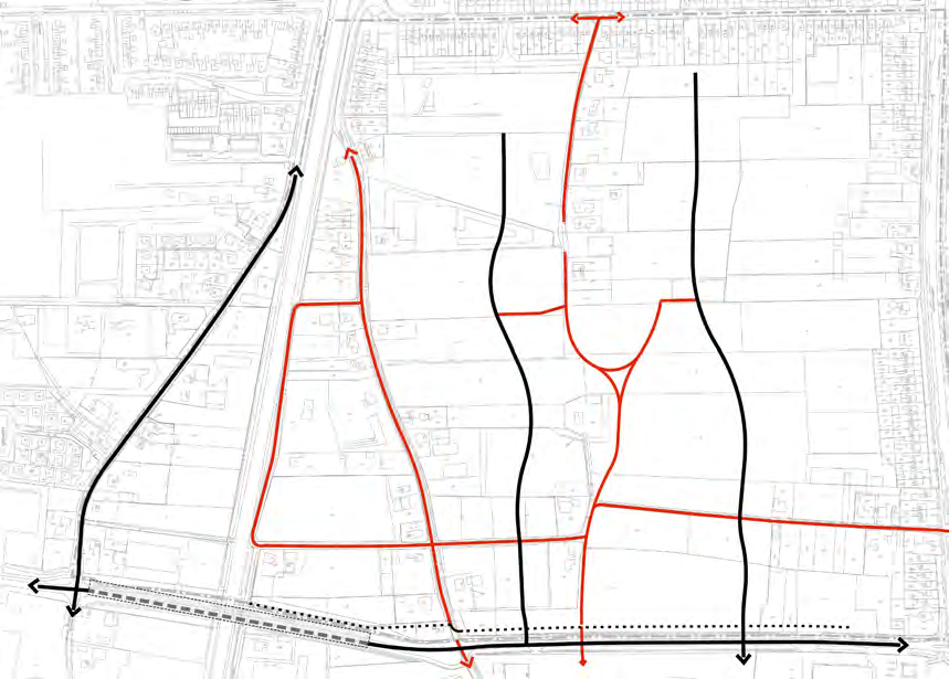 . PROFIELEN Autoverkeer Fietspad Fietsstraat (bestemmingsverkeer) Voetpad Voetpad langs straat Fiets/voetpaden Verkeersstructuur Alle straten in het plan hebben de status van erftoegangsweg b.