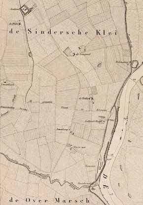 Uitsnede uit de Kaart van de rivier de IJssel van Westervoort tot Kampen uit 1848 door L.J.A van de Kun en R. Musquetier [bron: Gelders Archief 351-0027]. Afb. 33l.