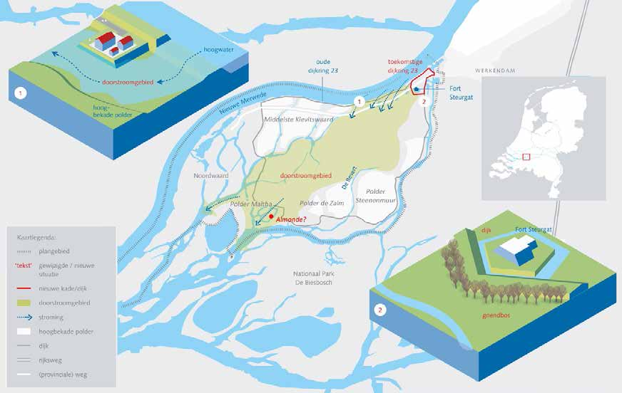 10 Ontpoldering Noordwaard Polder Noordwaard ligt in het Land van Heusden en Altena, westelijk van Werkendam.