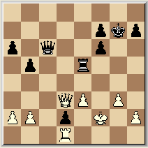 Zo was de stand na de 42 e zet van wit en ik vreesde dat zwart met 42, Th5 de druk zou handhaven. Een vervolg is dan: 43. Kg1, Td5 44.