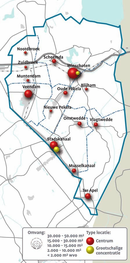 18 Oost-Groningen Detailhandelsstructuur Oost-Groningen Algemene kengetallen Winkelaanbod 980 winkels 287.