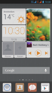 Aan de slag Uw startscherm leren kennen Op uw startschermen vindt u uw favoriete widgets en al uw apps.
