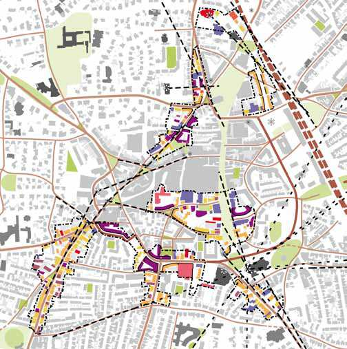 De stedenbouwkundige accenten op straathoeken, aan assen en aan belangrijke routes, brinken en pleinen verdienen vanuit hun positie in het stedelijk weefsel speciale aandacht.