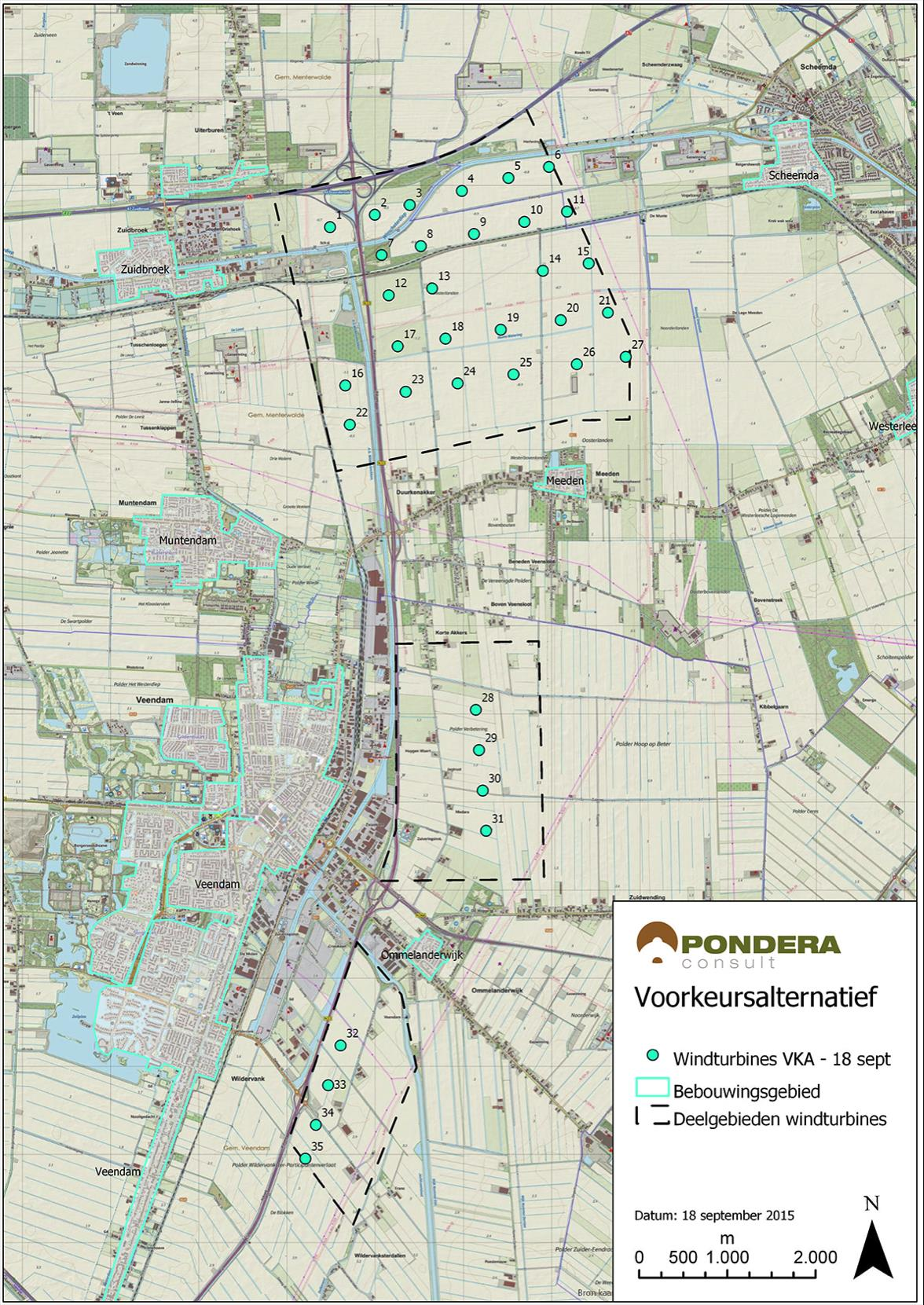 bewegingen van kwalificerende vogelsoorten tussen het Zuidlaardermeer en voedselgebieden ten oosten van het plangebied. Figuur 4.