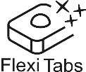 Flexi Tabs Optie geschikt voor gebruik van gecombineerde afwasmiddelen in tabletvorm.